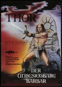 2f079 THOR THE CONQUEROR German 1983 Conan rip-off, cool different sword & sorcery art!