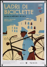 2f682 BICYCLE THIEF Italian 1sh R2019 Vittorio De Sica's classic Ladri di biciclette, Ayestaran art!