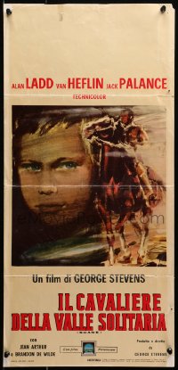 2f710 SHANE Italian locandina R1961 classic western, Alan Ladd and De Wilde by Ercole Brini!