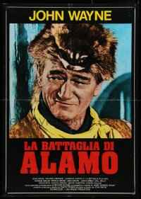 2f716 ALAMO Italian 27x38 pbusta R1979 John Wayne as Crockett in the Texas War of Independence!