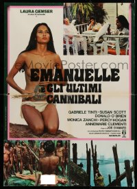 2f722 EMANUELLE & THE LAST CANNIBALS Italian 27x38 pbusta 1982 super-sexy Laura Gemser!