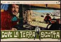 2f753 MAN OF THE WEST Italian 19x27 pbusta R1966 Anthony Mann, western cowboy Gary Cooper!