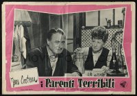 2f809 LES PARENTS TERRIBLES Italian 14x20 pbusta R1956 Jean Cocteau's Les parents terribles!