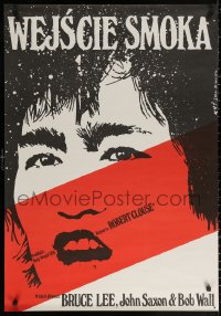 2f090 ENTER THE DRAGON Polish 27x38 1981 Bruce Lee kung fu classic, cool different art by Erol!