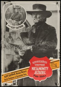 2f092 PALE RIDER Polish 27x38 1986 great different image of cowboy Clint Eastwood by Erol!