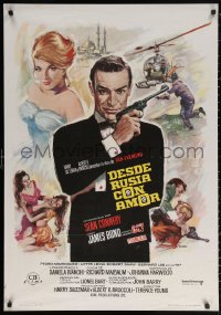 2f116 FROM RUSSIA WITH LOVE Spanish R1974 art of Sean Connery as James Bond by Mac Gomez!