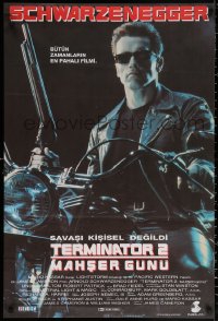 2f185 TERMINATOR 2 Turkish 1991 Arnold Schwarzenegger on motorcycle with shotgun!