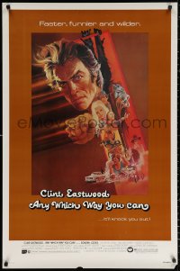 2g447 ANY WHICH WAY YOU CAN 1sh 1980 cool artwork of Clint Eastwood & Clyde by Bob Peak!