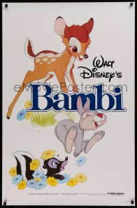 2g465 BAMBI 1sh R1982 Walt Disney cartoon deer classic, great art with Thumper & Flower!