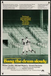 2g466 BANG THE DRUM SLOWLY int'l 1sh 1973 Robert De Niro, image of New York Yankees baseball stadium!