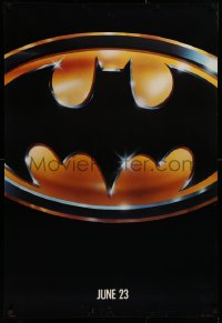 2g467 BATMAN teaser 1sh 1989 directed by Tim Burton, cool image of Bat logo, matte finish!
