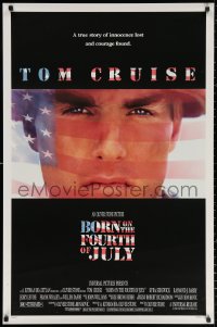 2g504 BORN ON THE FOURTH OF JULY DS 1sh 1989 Oliver Stone, great patriotic image of Tom Cruise!
