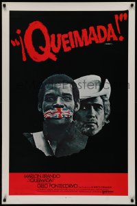 2g515 BURN Spanish/US 1sh 1970 Marlon Brando profiteers from war, directed by Gillo Pontecorvo!