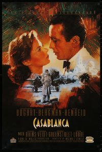 2g140 CASABLANCA 24x36 video poster R1992 Humphrey Bogart, Ingrid Bergman, Curtiz classic!