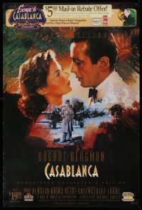 2g141 CASABLANCA sweepstakes 24x36 video R1992 Humphrey Bogart, Ingrid Bergman, Dudash art!
