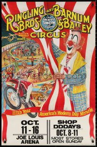 2g064 RINGLING BROS & BARNUM & BAILEY CIRCUS 23x36 circus poster 1982 Joe Louis Arena in Detroit!