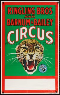 2g057 RINGLING BROS & BARNUM & BAILEY CIRCUS 27x43 circus poster 1972 art of big cat roaring!