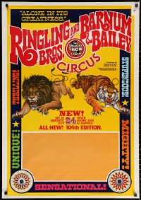 2g061 RINGLING BROS & BARNUM & BAILEY CIRCUS 28x40 circus poster 1974 lion and tiger!