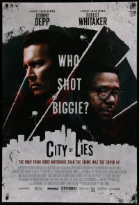 2g532 CITY OF LIES advance DS 1sh 2019 Johnny Depp, Forest Whitaker, movie has yet to be released!