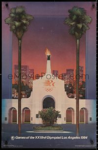 2g257 1984 SUMMER OLYMPICS Ernster style 22x34 commercial poster 1984 XXIII Olympiad!