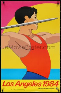 2g259 1984 SUMMER OLYMPICS Hamersveld style 22x34 commercial poster 1984 XXIII Olympiad!