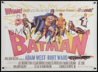 2g265 BATMAN 28x38 English commercial poster 1980s DC Comics, art of Adam West & top cast!
