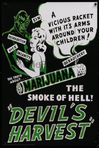 2g278 DEVIL'S HARVEST 24x36 Swiss commercial poster 1999 the truth about marijuana - smoke of Hell!