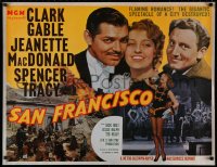 2g306 SAN FRANCISCO 27x35 Dutch commercial poster 1971 Clark Gable & sexy Jeanette MacDonald together!