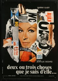 2g314 TWO OR THREE THINGS I KNOW ABOUT HER 20x28 Italian commercial poster 1967 Jean-Luc Godard!