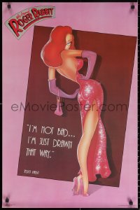 2g316 WHO FRAMED ROGER RABBIT pink style 23x35 commercial poster 1987 I'm just drawn that way!
