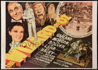 2g317 WIZARD OF OZ 20x28 commercial poster 1967 Judy Garland, cast, yellow brick road!
