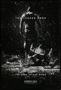 2g556 DARK KNIGHT RISES teaser DS 1sh 2012 Tom Hardy as Bane, cool image of broken mask in the rain!