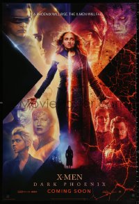2g558 DARK PHOENIX style B int'l teaser DS 1sh 2019 Marvel Comics, Sophie Turner in the title role!
