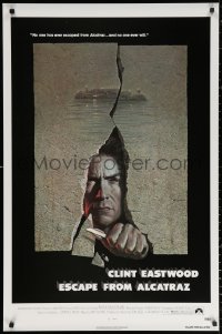 2g591 ESCAPE FROM ALCATRAZ 1sh 1979 Eastwood busting out by Lettick, Don Siegel prison classic!