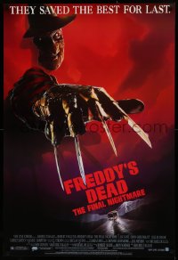 2g611 FREDDY'S DEAD DS 1sh 1991 great art of Robert Englund as Freddy Krueger!