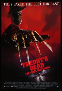 2g610 FREDDY'S DEAD 1sh 1991 great art of Robert Englund as Freddy Krueger!