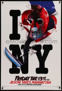 2g619 FRIDAY THE 13th PART VIII recalled teaser 1sh 1989 Jason Takes Manhattan, I love NY in August!