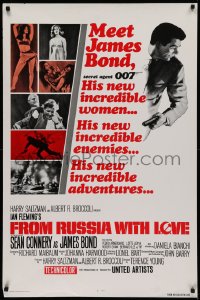 2g621 FROM RUSSIA WITH LOVE 1sh R1980 art of Sean Connery as James Bond 007 w/sexy girls!