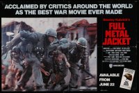 2g146 FULL METAL JACKET 20x30 English video poster 1987 Stanley Kubrick Vietnam War movie, different image!