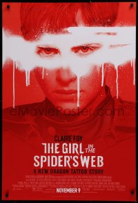 2g633 GIRL IN THE SPIDER'S WEB advance DS 1sh 2018 from Larsson's Millennium series, Claire Foy!