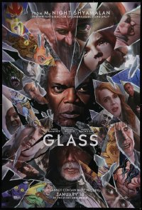 2g634 GLASS teaser DS 1sh 2019 M. Night Shyamalan, Alex Ross art of Jackson, McAvoy & Willis!