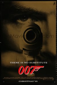 2g644 GOLDENEYE advance DS 1sh 1995 Pierce Brosnan as James Bond 007, cool gun & eye close up!