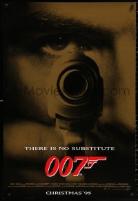 2g643 GOLDENEYE advance 1sh 1995 Pierce Brosnan as James Bond 007, cool gun & eye close up!