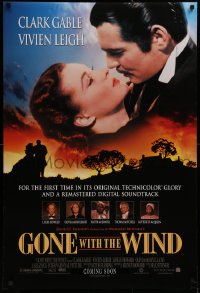 2g647 GONE WITH THE WIND DS advance 1sh R1998 different image of Clark Gable & Vivien Leigh!