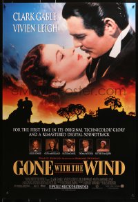 2g646 GONE WITH THE WIND advance 1sh R1998 different image of Clark Gable & Vivien Leigh!