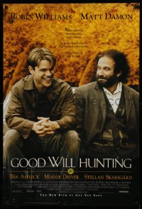 2g648 GOOD WILL HUNTING 1sh 1997 great image of smiling Matt Damon & Robin Williams!