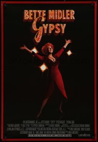 2g657 GYPSY TV 1sh 1993 Gypsy Rose Lee bio, Bette Midler on stage in the role of Mama Rose!