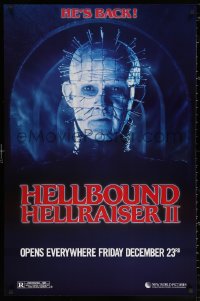 2g665 HELLBOUND: HELLRAISER II teaser 1sh 1988 Clive Barker, close-up of Pinhead, he's back!