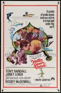 2g667 HELLO DOWN THERE 1sh 1969 Tony Randall & Janet Leigh in wacky ocean sci-fi rock & roll comedy!