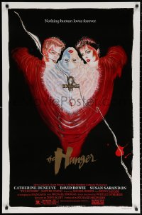 2g678 HUNGER 1sh 1983 vampire Catherine Deneuve & rocker David Bowie, nothing human loves forever!